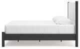 Cadmori King Upholstered Panel Bed, Dresser and Mirror - B2616B9