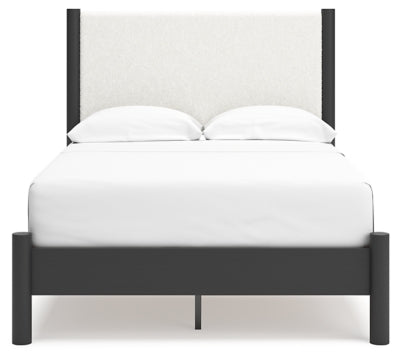 Cadmori Full Upholstered Panel Bed, Dresser and Mirror - B2616B5