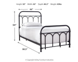 Nashburg Twin Metal Bed - B280-671