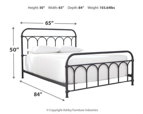 Nashburg Queen Metal Bed - B280-681