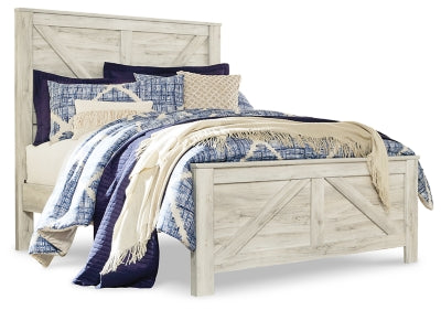 Bellaby Queen Crossbuck Panel Bed and 2 Nightstands - B331B16