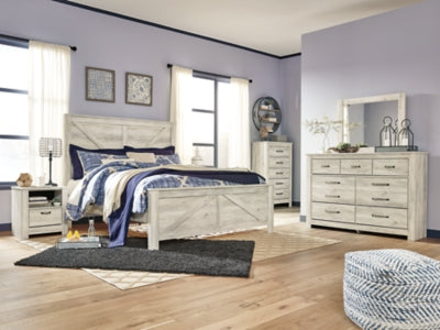 Bellaby King Crossbuck Panel Bed, Dresser, Mirror, and Nightstand - B331B15