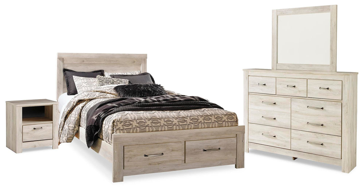 Bellaby Queen Panel Storage Bed, Dresser, Mirror and Nightstand - B331B11