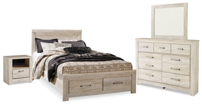 Bellaby Queen Panel Storage Bed, Dresser, Mirror and Nightstand - B331B11