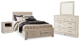 Bellaby Queen Panel Storage Bed, Dresser, Mirror and Nightstand - B331B11