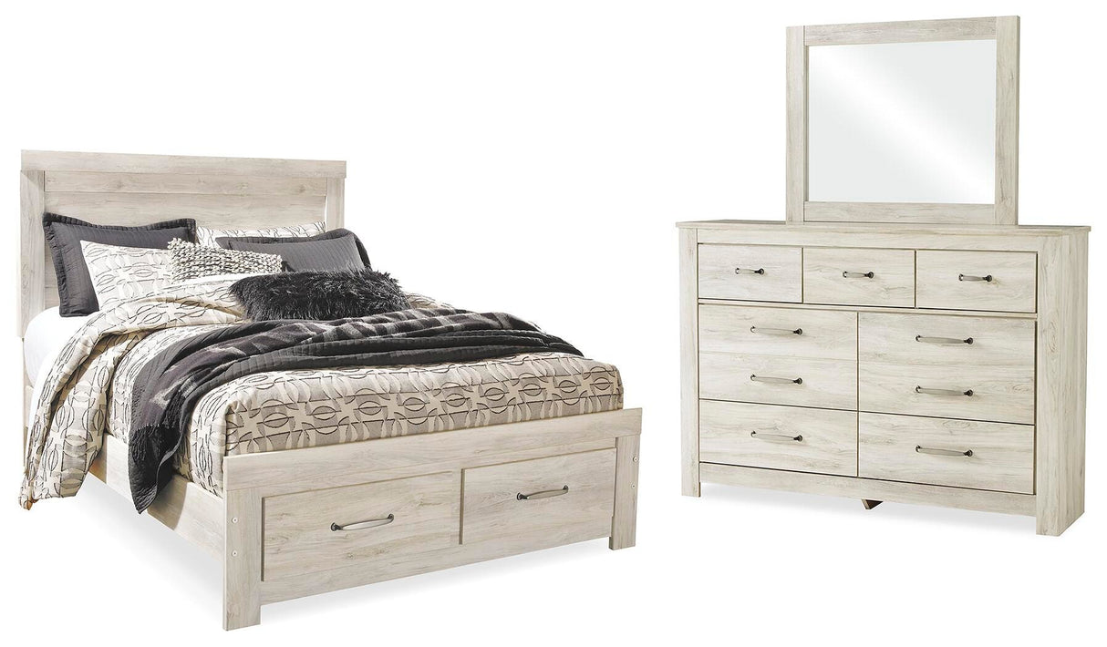Bellaby Queen Panel Storage Bed, Dresser and Mirror - B331B5