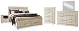 Bellaby King Storage Bed, Dresser, Mirror, Chest and 2 Nightstands - B331B20