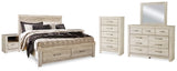 Bellaby King Storage Bed, Dresser, Mirror, Chest and 2 Nightstands - B331B20