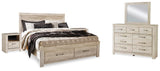 Bellaby King Panel Storage Bed, Dresser, Mirror and 2 Nightstands - B331B19