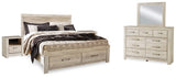 Bellaby King Panel Storage Bed, Dresser, Mirror and 2 Nightstands - B331B19