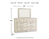 Bellaby King Crossbuck Panel Bed, Dresser, Mirror, and Nightstand - B331B15