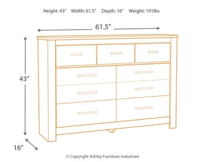 Bellaby King Panel Storage Bed, Dresser, Mirror and Nightstand - B331B12