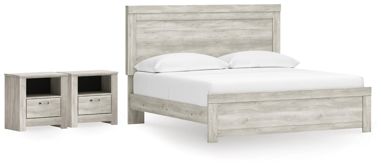 Bellaby King Panel Bed and 2 Nightstands - B331B25