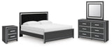 Zuraleus King Panel Bed, Dresser, Mirror and Nightstand - PCB3380B18