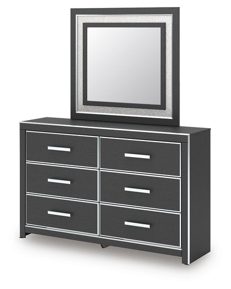 Zuraleus Queen Upholstered Panel Bed, Dresser and Mirror - PCB3380B7