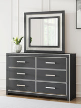 Zuraleus Queen Upholstered Panel Bed, Dresser and Mirror - PCB3380B7