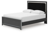 Zuraleus Queen Upholstered Panel Platform Bed, Dresser and Mirror - PCB3380B3