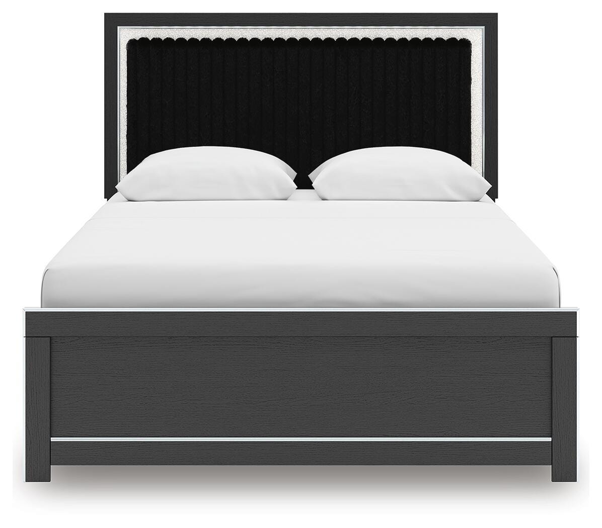 Zuraleus Queen Upholstered Panel Platform Bed, Dresser and Mirror - PCB3380B3