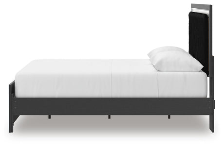 Zuraleus Queen Upholstered Panel Platform Bed, Dresser and Mirror - PCB3380B3