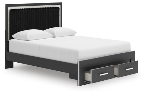 Zuraleus Queen Upholstered Panel Platform Storage Bed, Dresser and Mirror - PCB3380B5