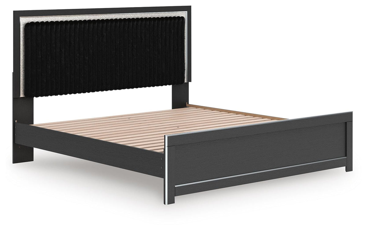Zuraleus King Upholstered Panel Platform Bed - PCB3380B10