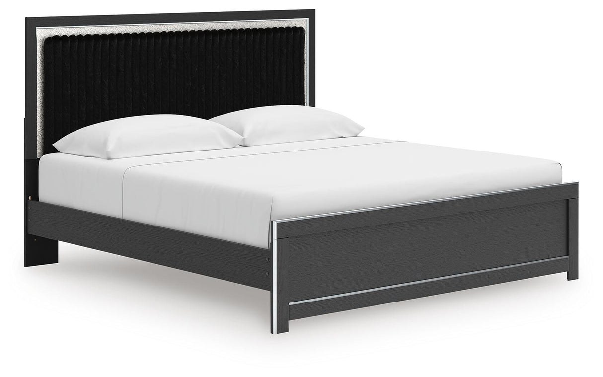 Zuraleus King Upholstered Panel Platform Bed - PCB3380B10