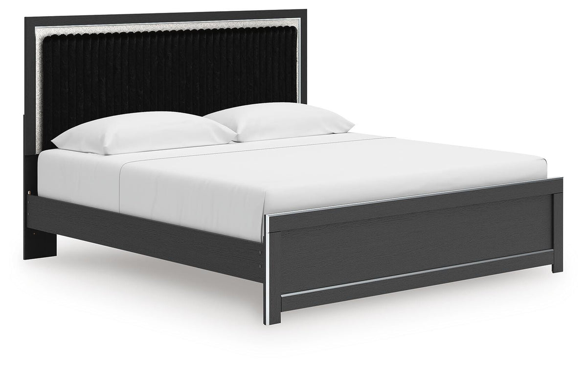 Zuraleus King Upholstered Panel Platform Bed - PCB3380B10