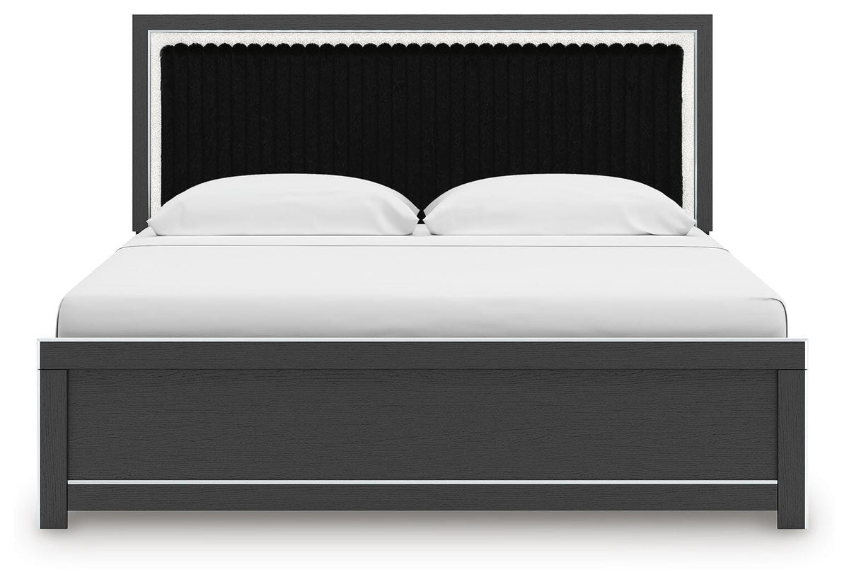 Zuraleus King Upholstered Panel Platform Bed - PCB3380B10