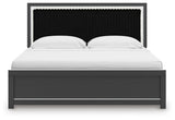 Zuraleus King Upholstered Panel Platform Bed - PCB3380B10