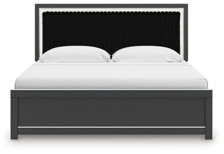 Zuraleus King Upholstered Panel Platform Bed - PCB3380B10