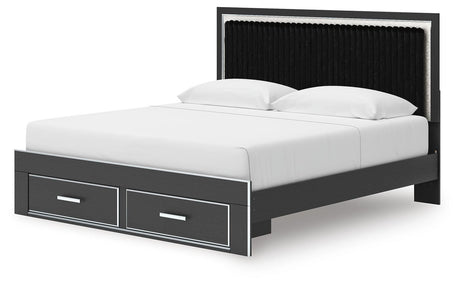 Zuraleus King Upholstered Panel Platform Storage Bed - PCB3380B11