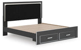 Zuraleus King Upholstered Panel Platform Storage Bed - PCB3380B11