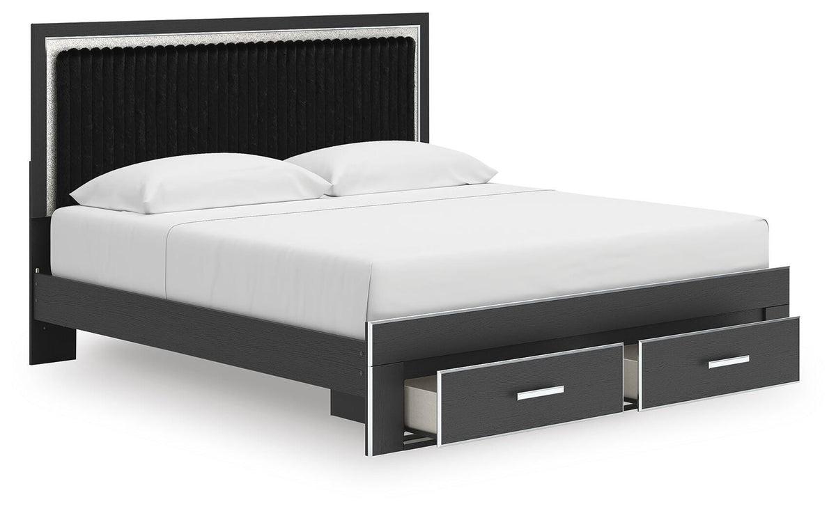 Zuraleus King Upholstered Panel Platform Storage Bed - PCB3380B11