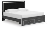 Zuraleus King Upholstered Panel Platform Storage Bed - PCB3380B11