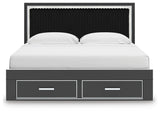 Zuraleus King Upholstered Panel Platform Storage Bed - PCB3380B11