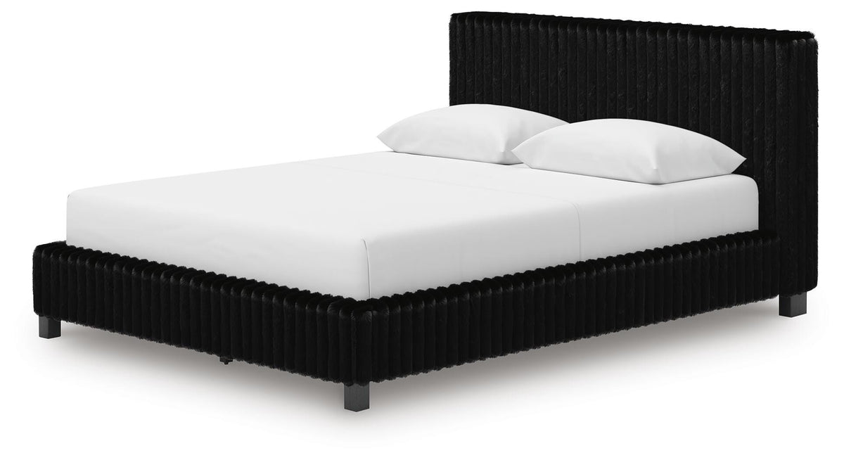 Zuraleus Queen Upholstered Bed, Dresser, Mirror and Nightstand - PCB3380B16