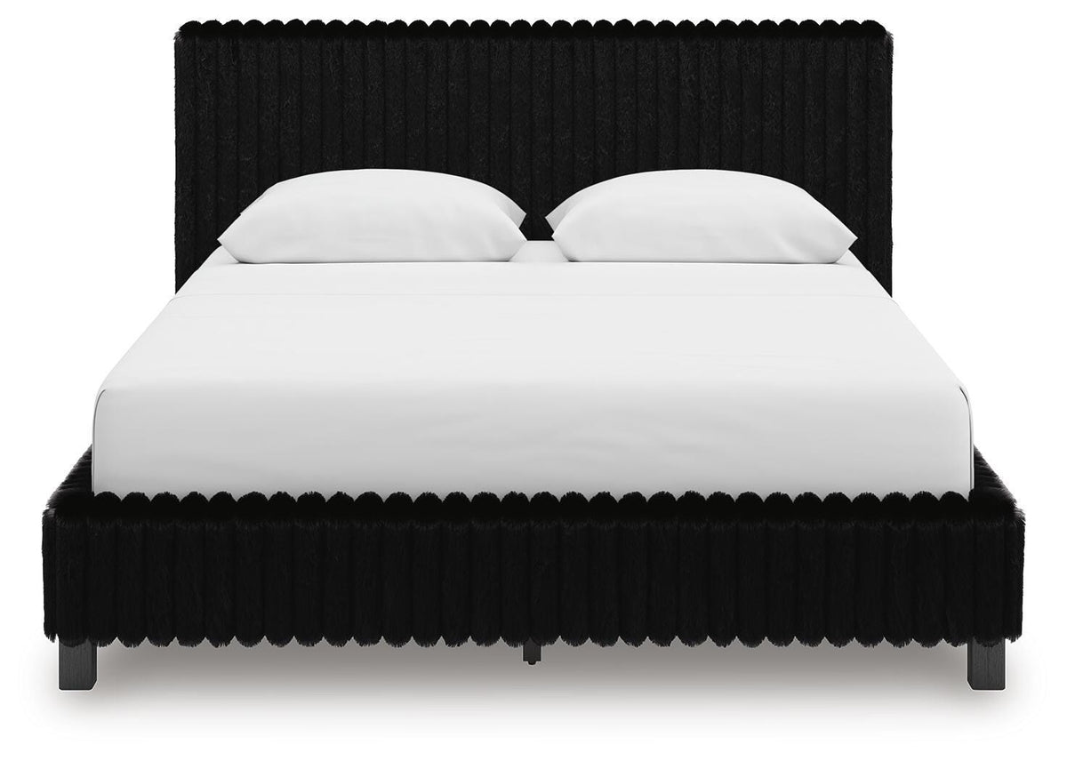 Zuraleus Queen Upholstered Bed, Dresser and Mirror - PCB3380B9