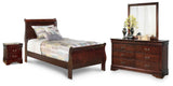 Alisdair Twin Sleigh Bed, Dresser, Mirror and Nightstand - B376B39