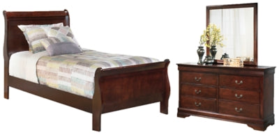 Alisdair Twin Sleigh Bed, Dresser and Mirror - B376B6