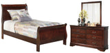Alisdair Twin Sleigh Bed, Dresser and Mirror - B376B6