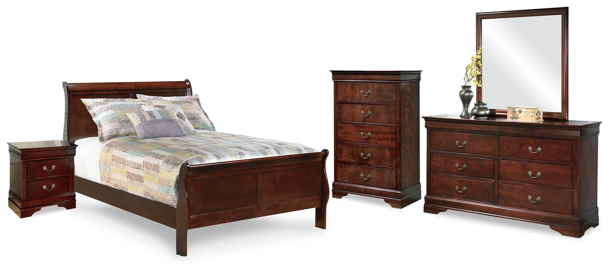 Alisdair Full Sleigh Bed, Dresser, Mirror, Chest and Nightstand - B376B19