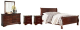 Alisdair Queen Sleigh Bed, Dresser, Mirror, Chest and 2 Nightstands - B376B23