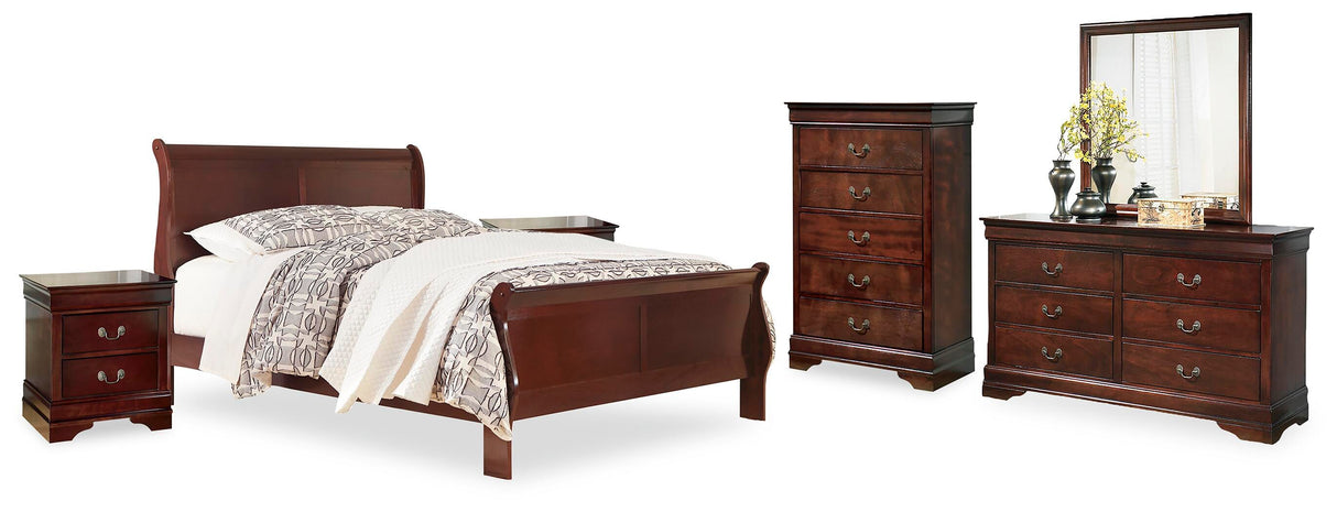 Alisdair King Sleigh Bed, Dresser, Mirror, Chest and 2 Nightstands - B376B17