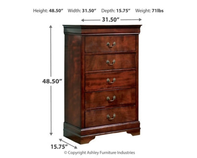 Alisdair Queen Sleigh Bed, Dresser, Mirror, Chest and Nightstand - B376B12