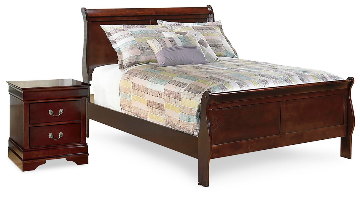 Alisdair Full Sleigh Bed and Nightstand - B376B16