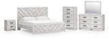 Cayboni King Panel Bed, Dresser, Mirror, Chest and Nightstand - B3788B17