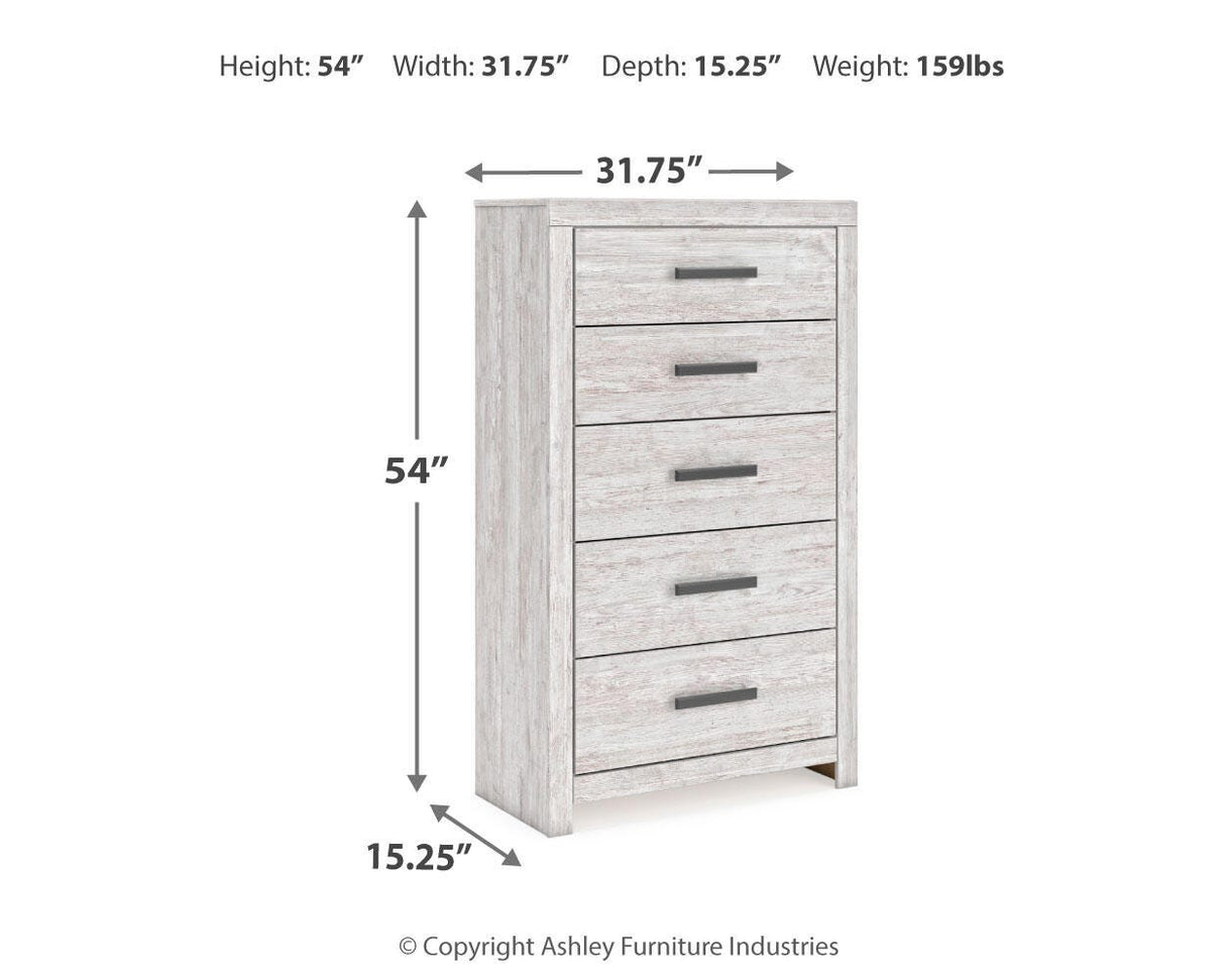 Cayboni King Panel Bed, Dresser, Mirror, Chest and Nightstand - B3788B17