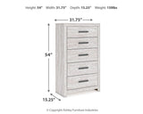 Cayboni King Panel Bed, Dresser, Mirror, Chest and Nightstand - B3788B17