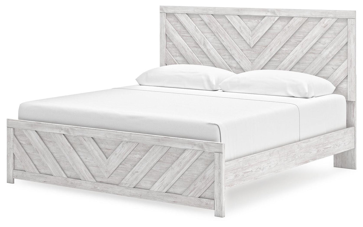 Cayboni King Panel Bed, Dresser, Mirror, Chest and Nightstand - B3788B17