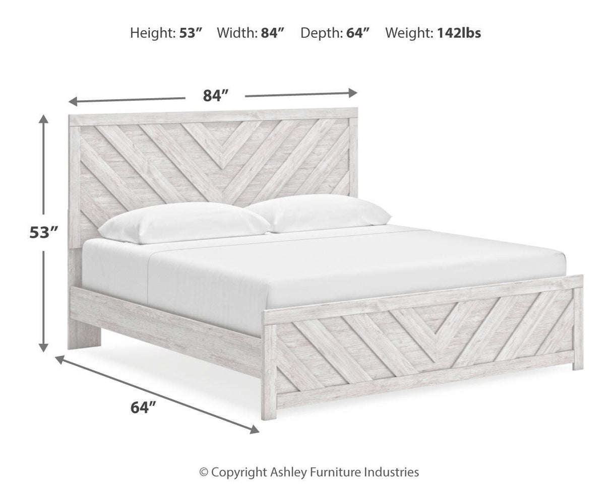Cayboni King Panel Bed, Dresser, Mirror, Chest and Nightstand - B3788B17